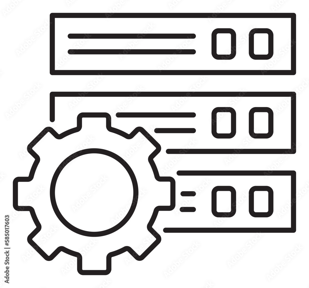 Information technology gear, server, database vector icon illustration Information technology gear, server, database vector icon illustration