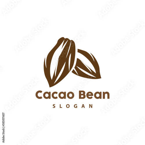 Vintage Cacao Logo, Cocoa Fruit Plant Logo, Chocolate Vector For Bakery, Abstract Line Art Chocolate Design