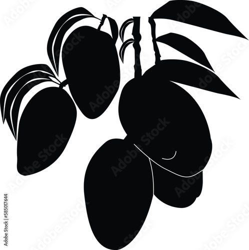Black and white mango shape design food icon