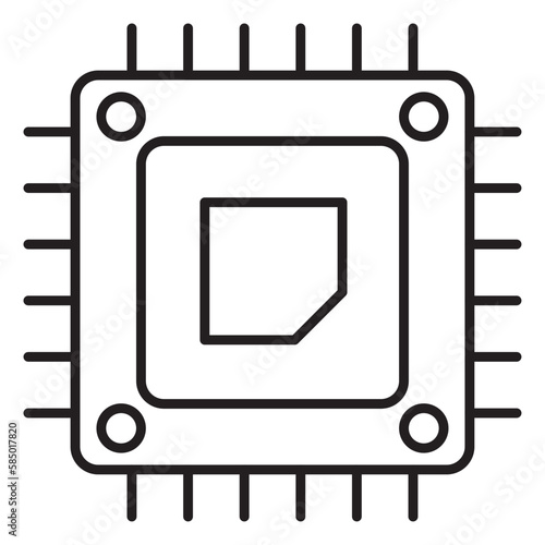 Information technology processor vector icon illustration