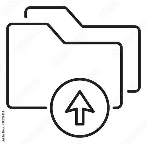 Information technology folders, arrow, upload vector icon illustration