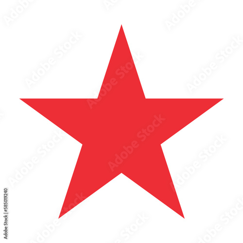 Φωτογραφία red star shape symbol, vector illustration of simple five-pointed star