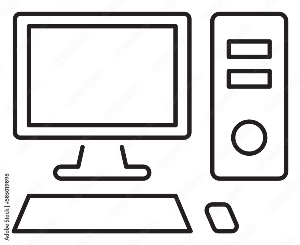 Information technology computer, cpu vector icon illustration Information technology computer, cpu vector icon illustration
