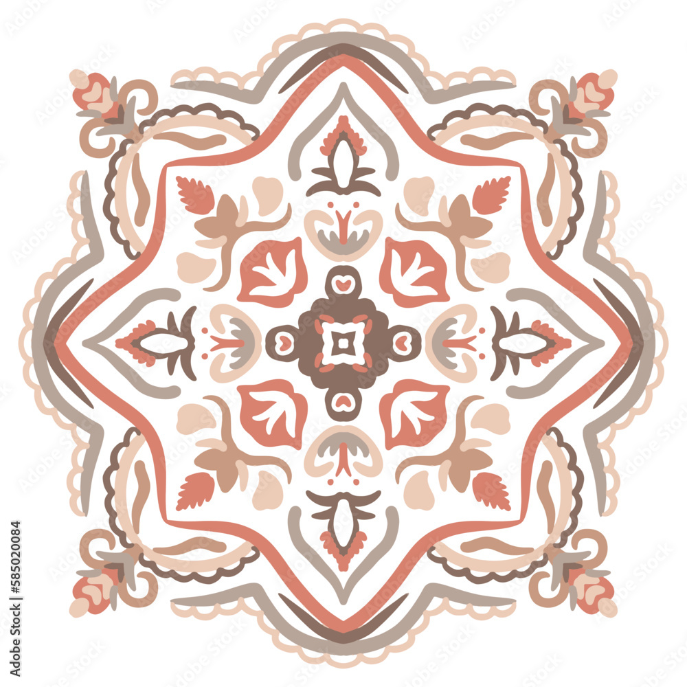 vintage seamless pattern with Victorian motives, tile design