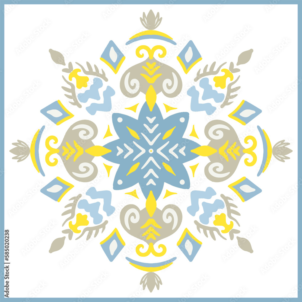 Fototapeta premium Oriental traditional ornament, Mediterranean seamless pattern, tile design, vector illustration.