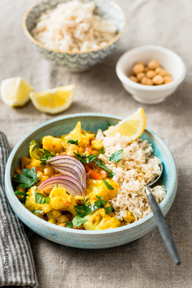 Curried Cauliflower and chickpeas Curried Cauliflower and chickpeas