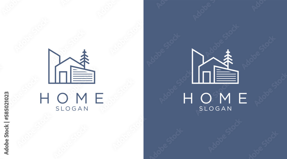 Line art icon logo of a house / home for property and interior design