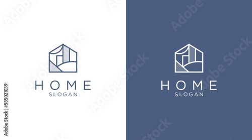 Line art icon logo of a house / home for property and interior design