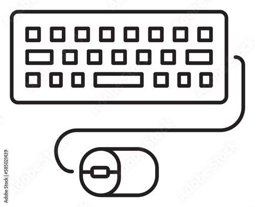 Project management keyboard and mouse vector icon illustration