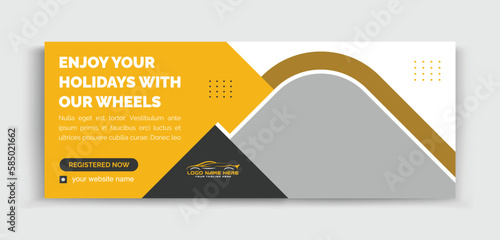 Car Rental Service Facebook Cover Design Template, Banner Template and Web Banner Template Design for Social Media Post
