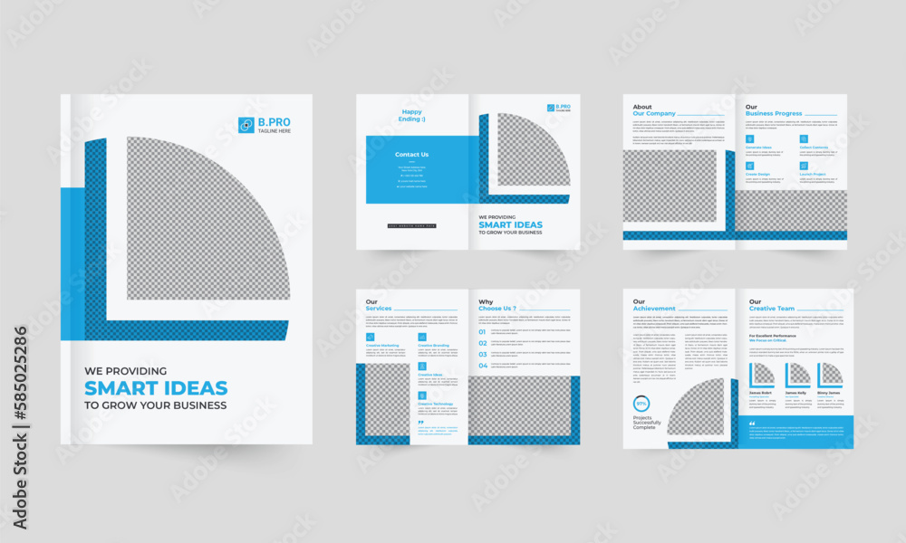 set of minimalist business brochure template with simple style and modern layout