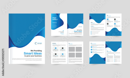 business Plan brochure Layout with Blue Accents