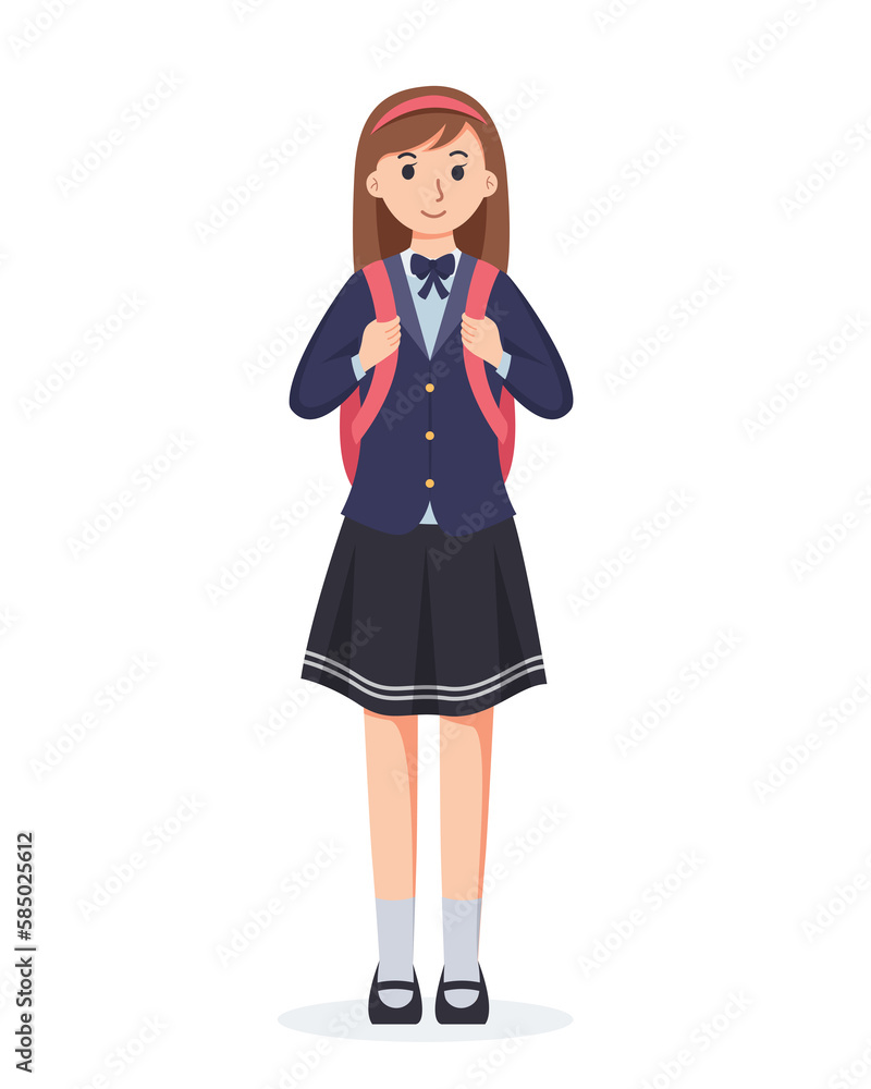 character high school student in school uniform character high school student in school uniform
