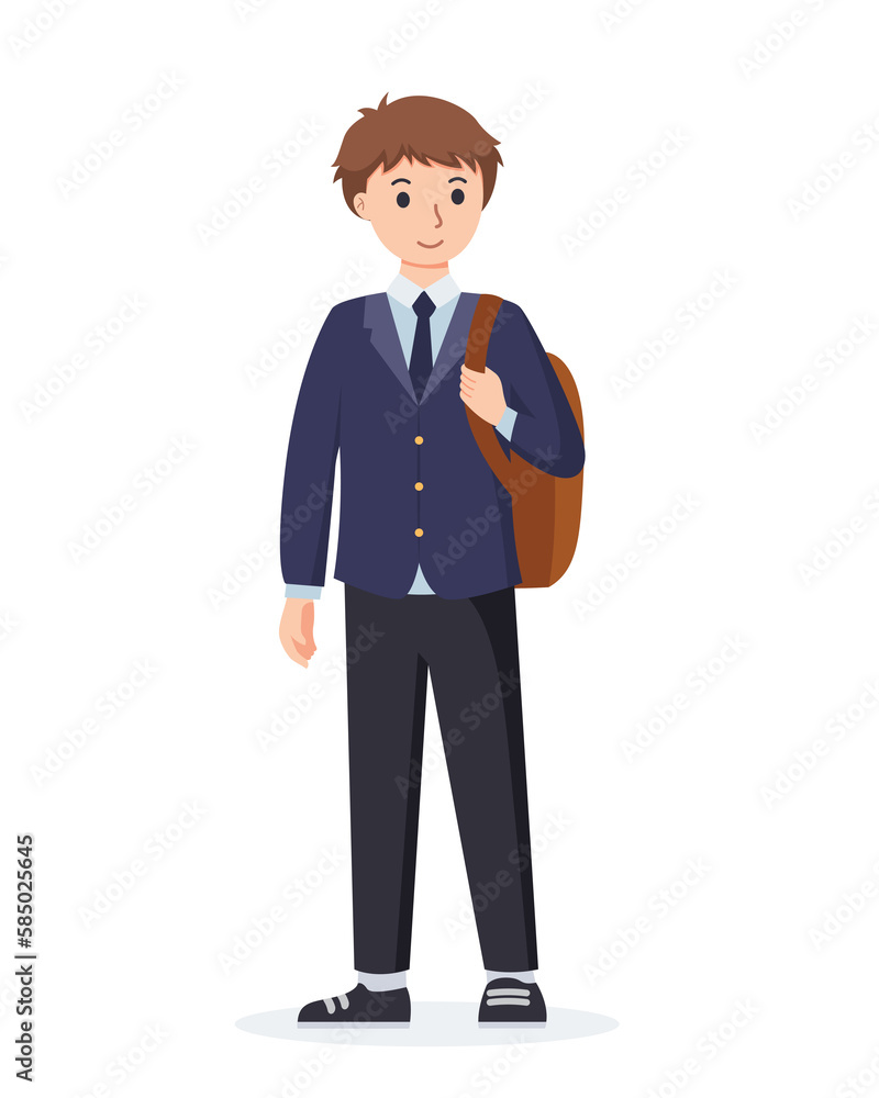 character high school student in school uniform character high school student in school uniform