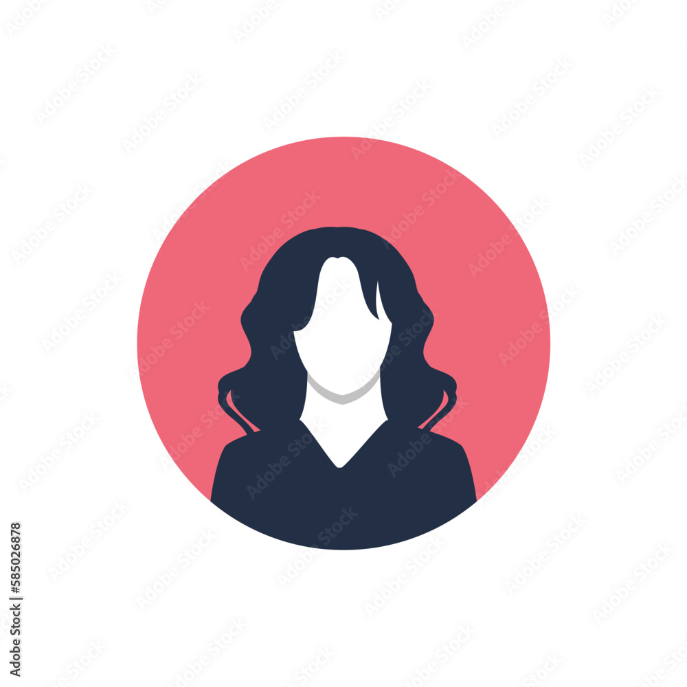 Profile image of woman avatar for social networks with half circle. Fashion vector. Bright vector illustration in trendy style. Profile image of woman avatar for social networks with half circle. Fashion vector. Bright vector illustration in trendy style.