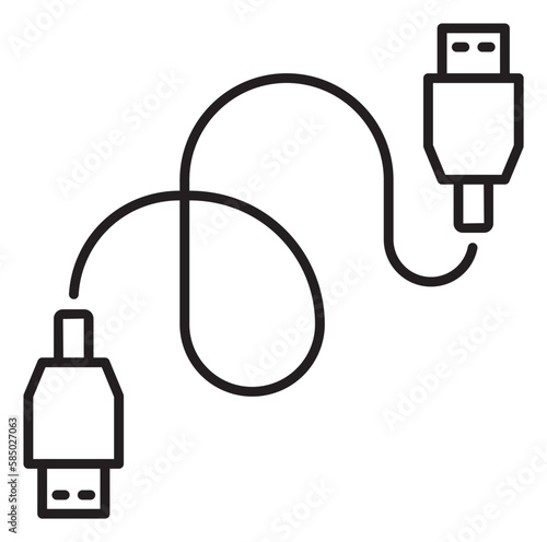 Project management data cable vector icon illustration