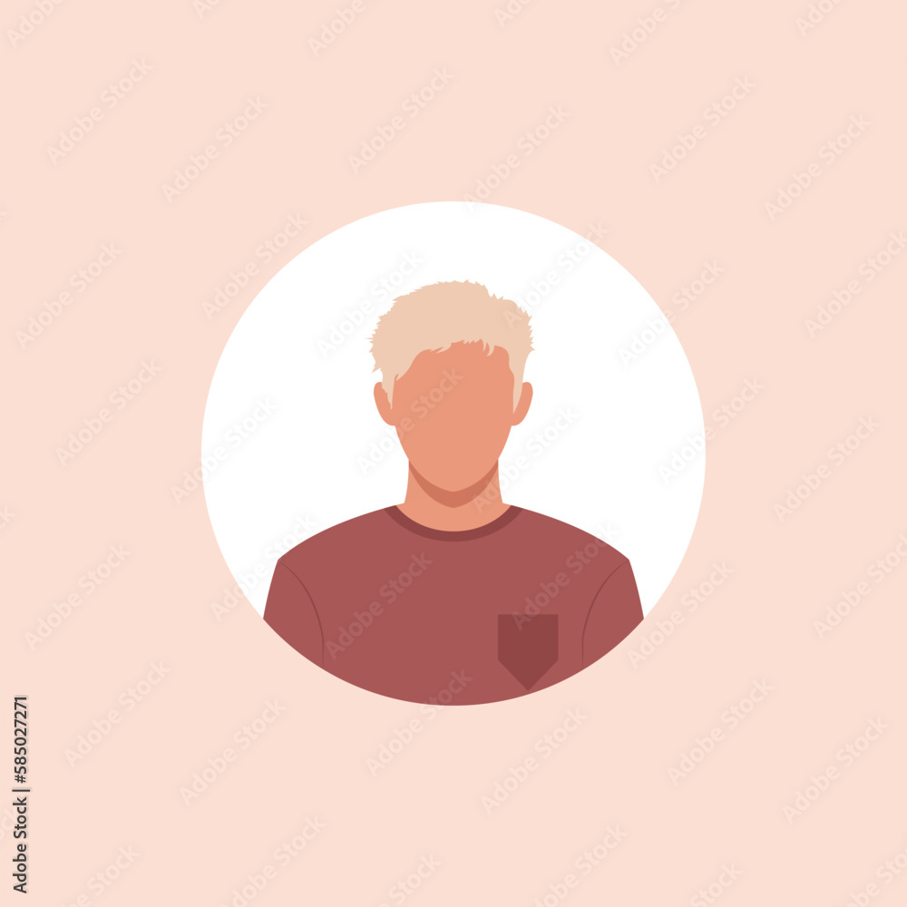 Profile image of man avatar for social networks with half circle. Fashion vector. Bright vector illustration in trendy style. Profile image of man avatar for social networks with half circle. Fashion vector. Bright vector illustration in trendy style.