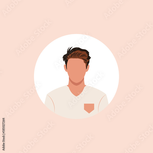 Profile image of man avatar for social networks with half circle. Fashion vector. Bright vector illustration in trendy style.