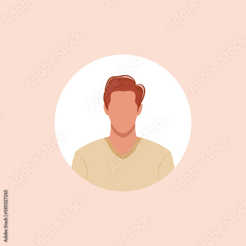 Fototapeta Naklejka Na Ścianę i Meble -  Profile image of man avatar for social networks with half circle. Fashion vector. Bright vector illustration in trendy style.