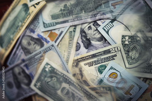 Wallpaper Mural Group of money stack of 100 US dollars banknotes a lot of the background texture. Cash money in a large pile as a finance background. Torontodigital.ca