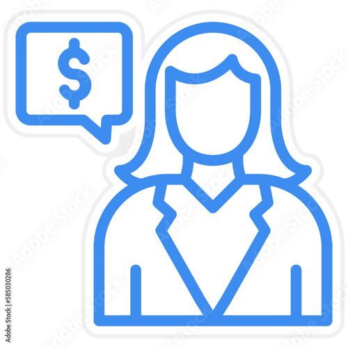 Vector Design Female Advisor Icon Style © designing ocean