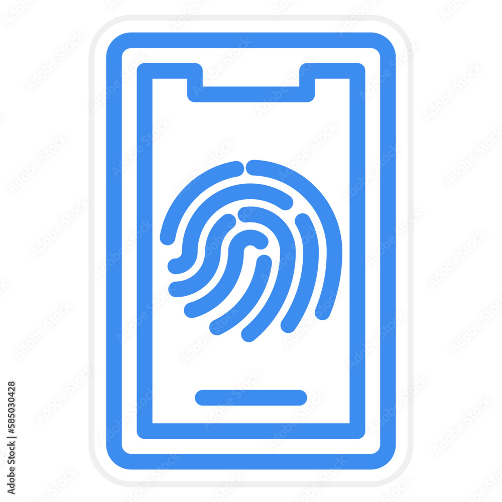 Vector Design Mobile Fingerprint Icon Style Vector Design Mobile Fingerprint Icon Style
