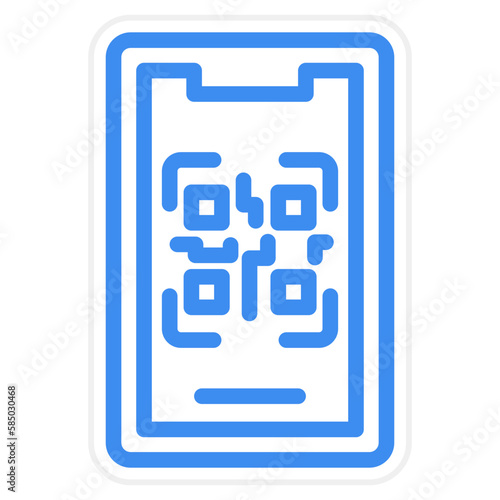 Vector Design Mobile Qr Code Icon Style