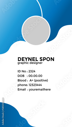 modern id card design with blue color vector