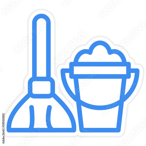 Vector Design Mop Icon Style