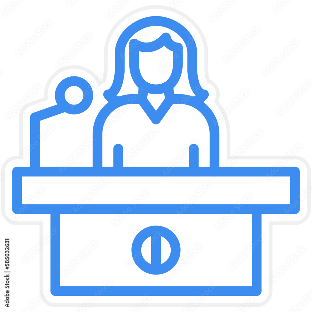 Vector Design Press Secretary Icon Style Vector Design Press Secretary Icon Style