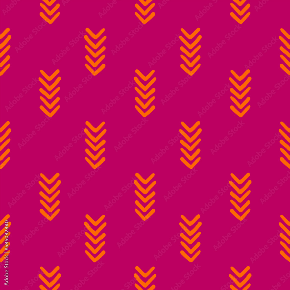 Pink seamless pattern with orange group of arrow Pink seamless pattern with orange group of arrow
