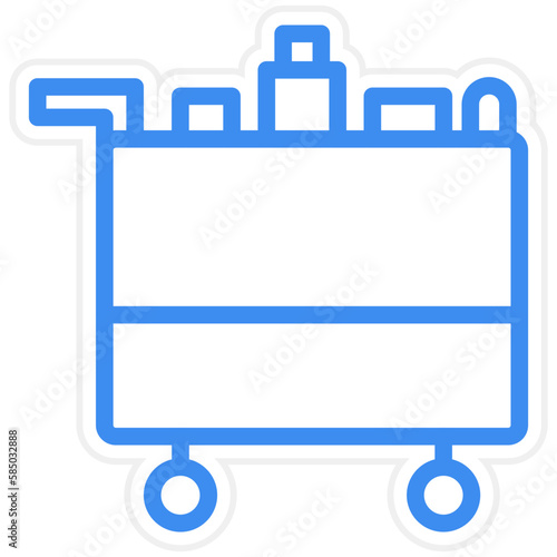 Vector Design Airplane Food Trolley Icon Style