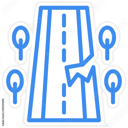 Vector Design Road Crack Icon Style