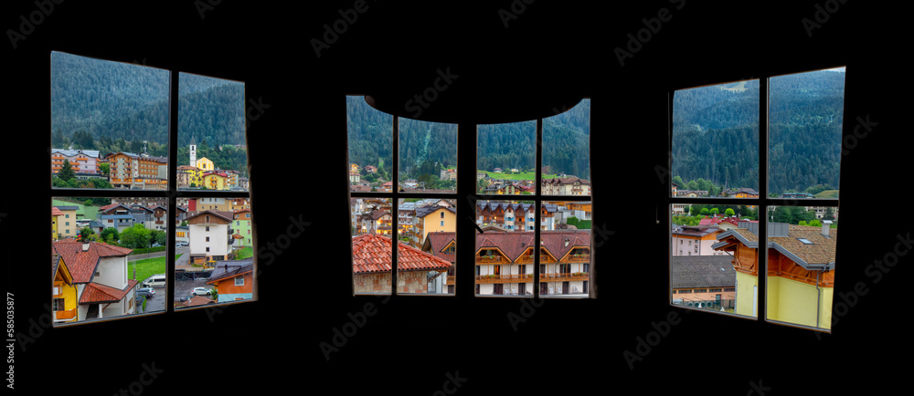 Mountain town form a window Mountain town form a window