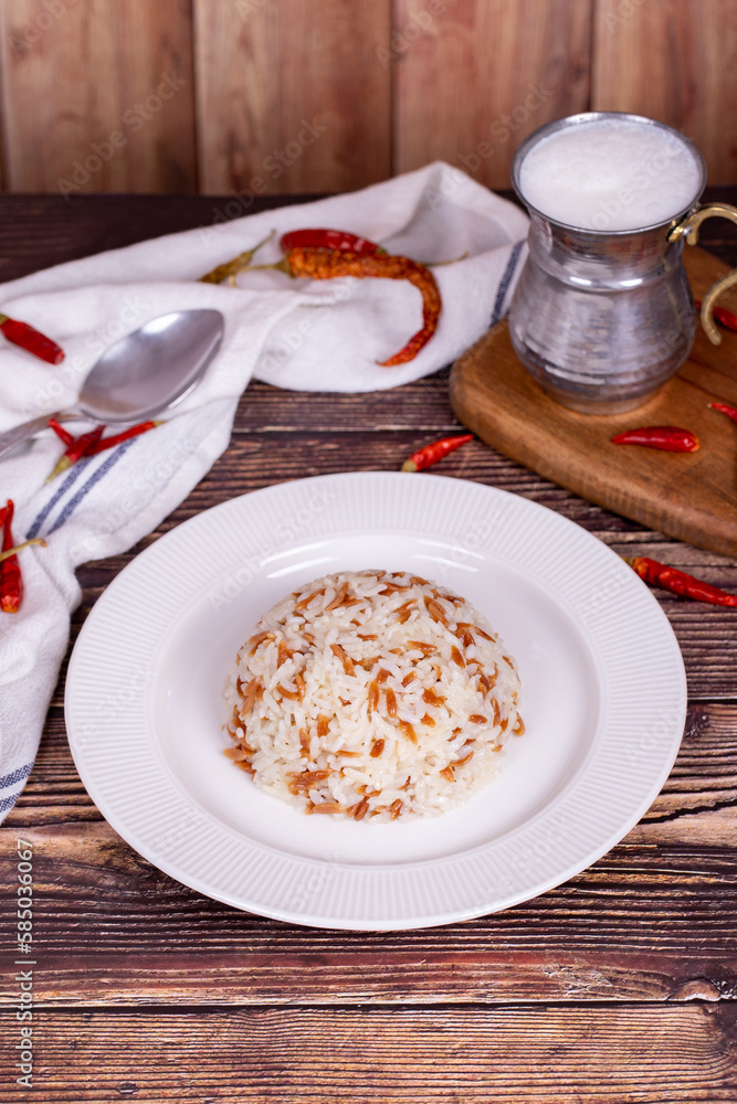 Rice dish. Turkish style rice pilaf. local name arpa sehriyeli pilav Rice dish. Turkish style rice pilaf. local name arpa sehriyeli pilav