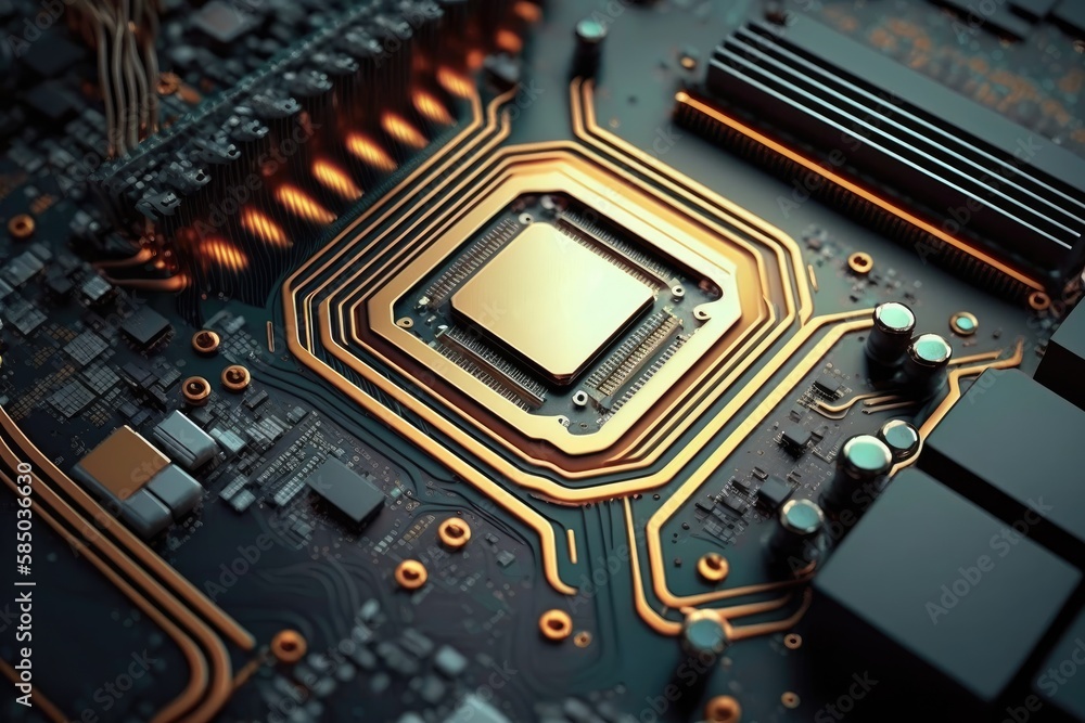 Fototapeta premium Abstract circuit board technology background. Modern Electronic technology futuristic.Generative AI