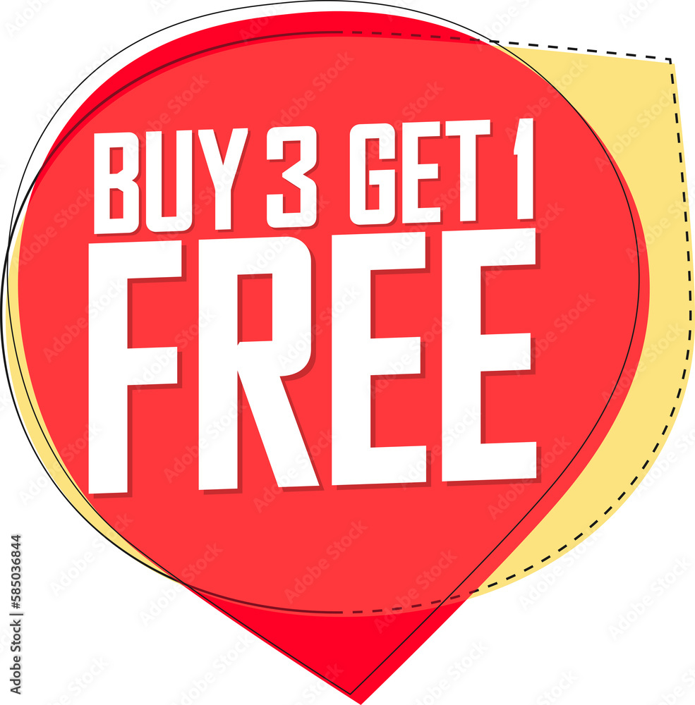 Buy 3 Get 1 Free special offer sale banner discount tag end of Buy 3 Get 1 Free special offer sale banner discount tag end of