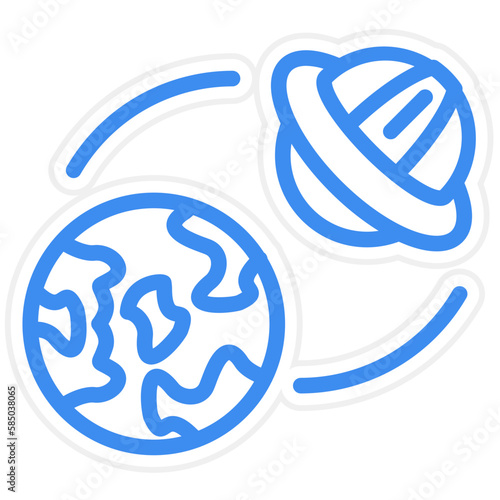 Vector Design UFO Earth Icon Style