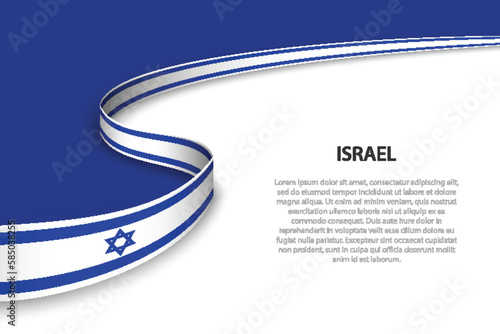 Wave flag of Israel with copyspace background