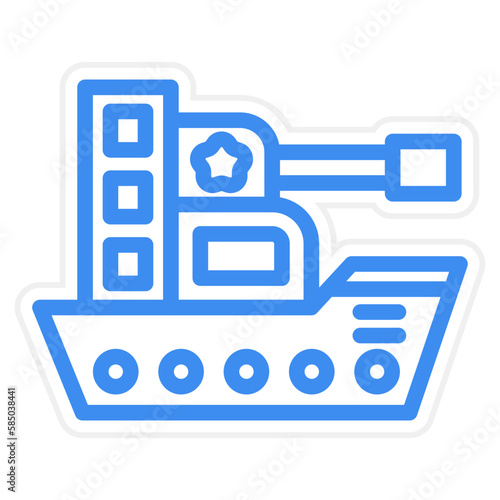 Vector Design Army Ship Icon Style