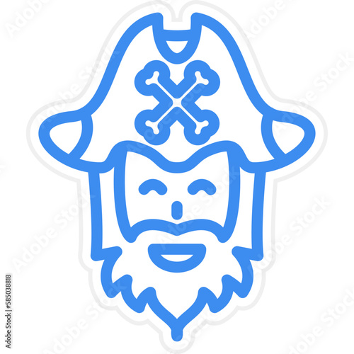 Vector Design Pirate Beard Icon Style