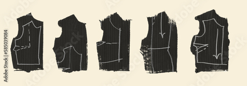 Five Pattern Pieces Illustration