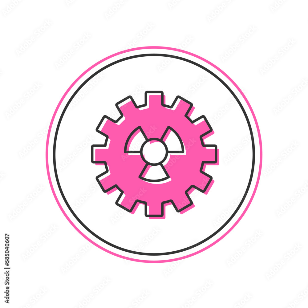 Filled outline Radioactive icon isolated on white background. Radioactive toxic symbol. Radiation hazard sign. Vector Filled outline Radioactive icon isolated on white background. Radioactive toxic symbol. Radiation hazard sign. Vector