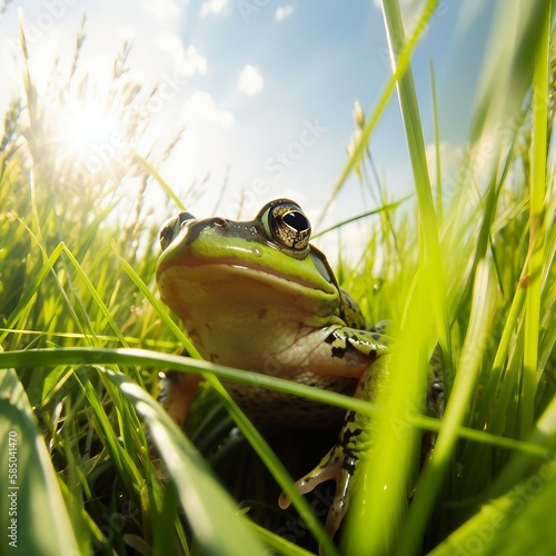 Green Frog in the Grass