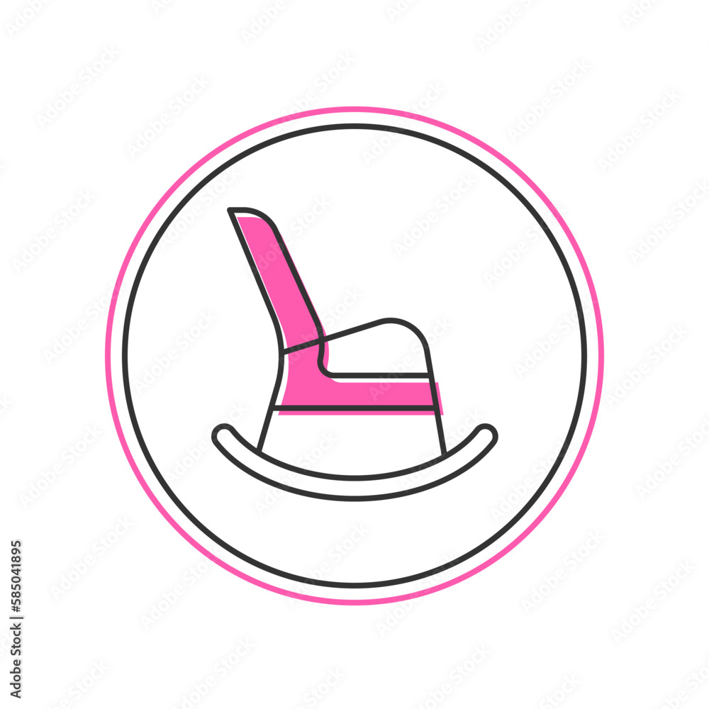 Filled outline Rocking chair icon isolated on white background. Vector Filled outline Rocking chair icon isolated on white background. Vector