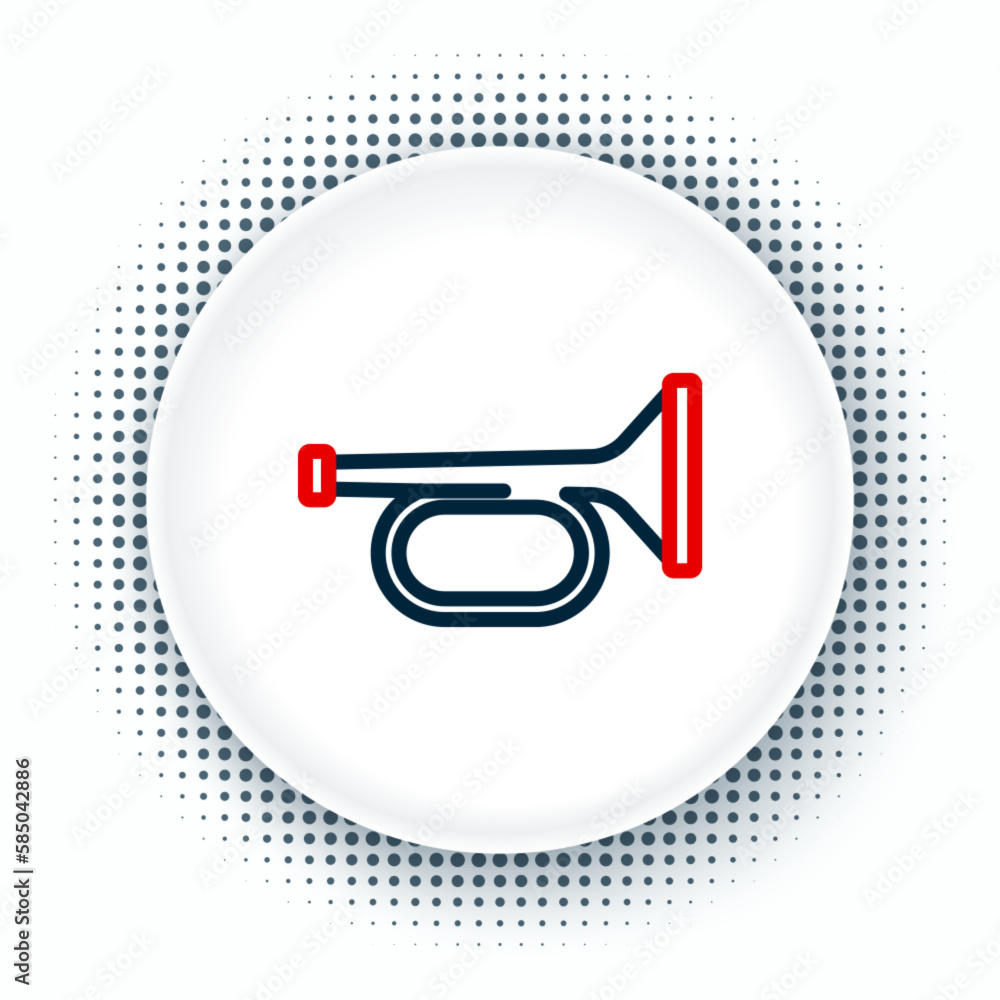 Line Trumpet icon isolated on white background. Musical instrument trumpet. Colorful outline concept. Vector Line Trumpet icon isolated on white background. Musical instrument trumpet. Colorful outline concept. Vector