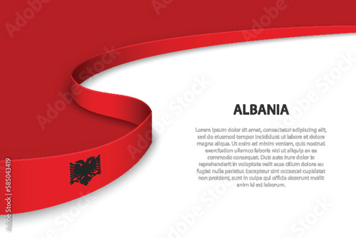 Wave flag of Albania with copyspace background