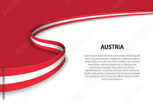Wave flag of Austria with copyspace background