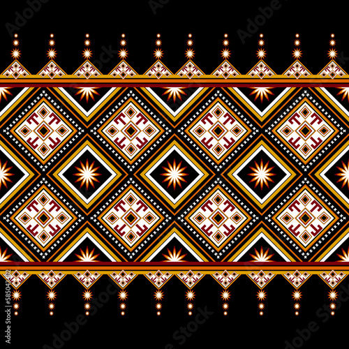 Ethnic flower background. Seamless pattern in tribal, folk embroidery, and Mexican style. Aztec geometric art ornament print.Design for carpet, wallpaper, clothing, wrapping, fabric, cover, textile