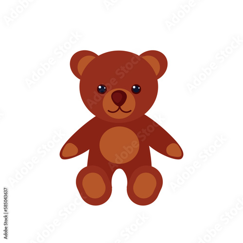 Teddy bear, cute brown toy for sweet cuddles, sitting cuddly stuffed soft doll to play
